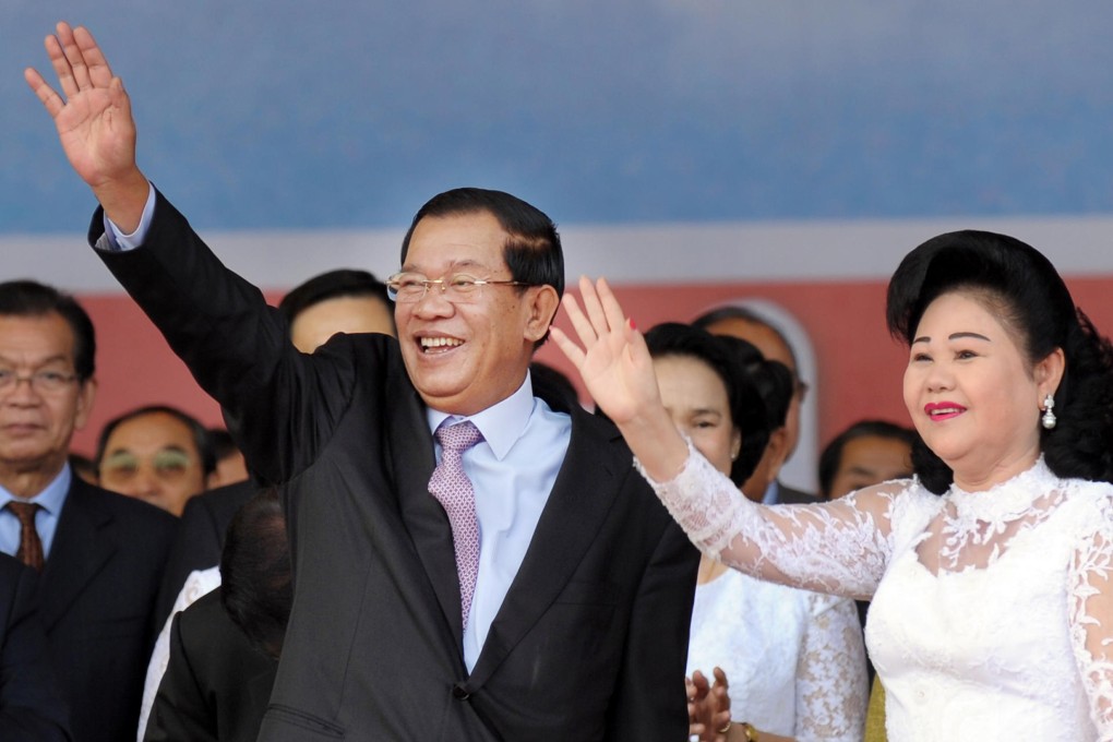 Prime Minister Hun Sen and wife Bun Rany at a ceremony in January marking the 35th anniversary of the fall of the Khmer Rouge. Photo: AFP