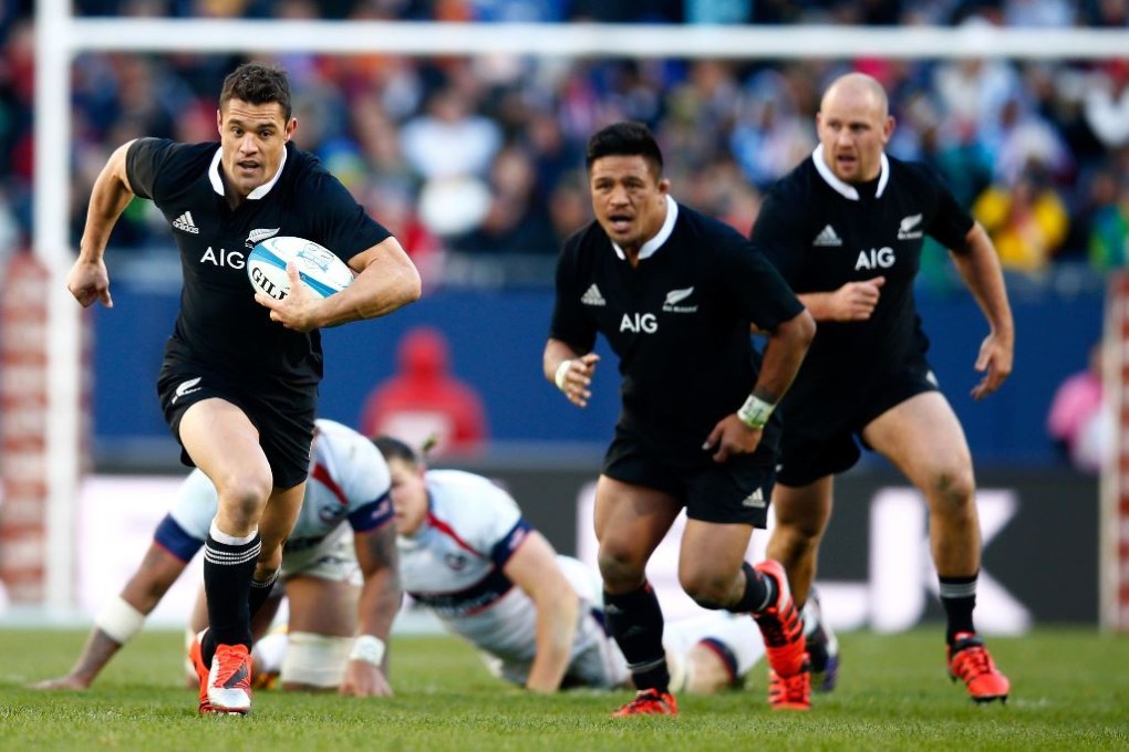 Dan Carter played for 30 minutes during the All Blacks' romp against the USA last weekend, but has not been considered by coach Steve Hansen for Saturday's test against England. Photos: AFP