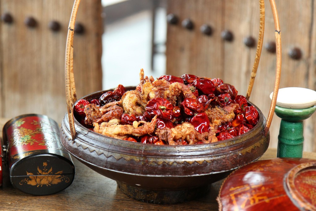 Red Lantern soft-shell crab is a signature spicy dish at Hutong.