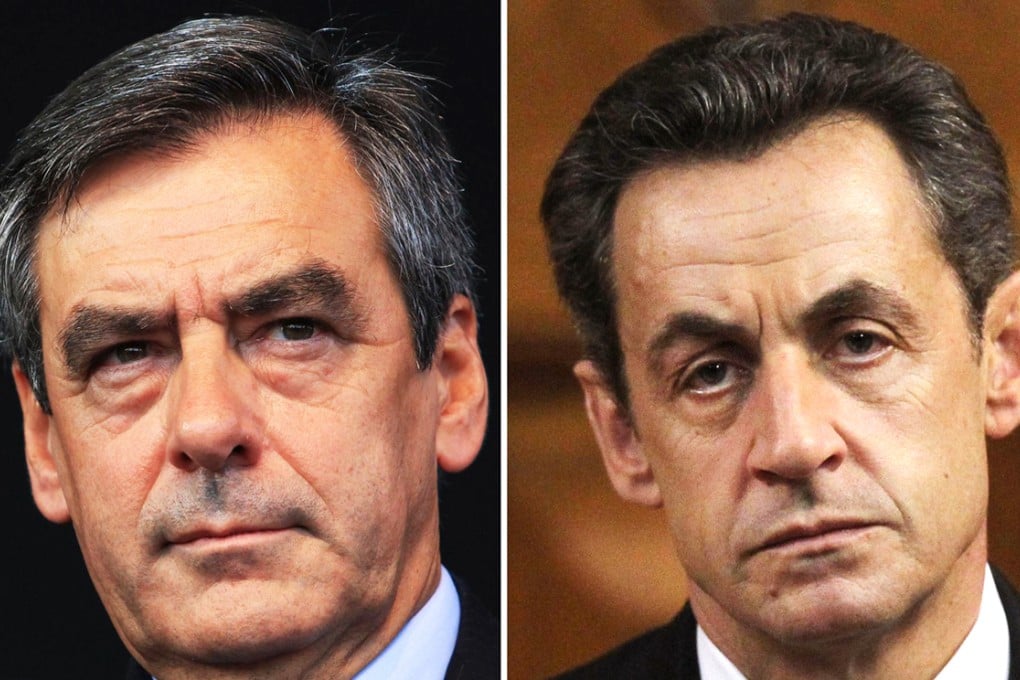 Francois Fillon (left) and Nicolas Sarkozy. Photos: AFP