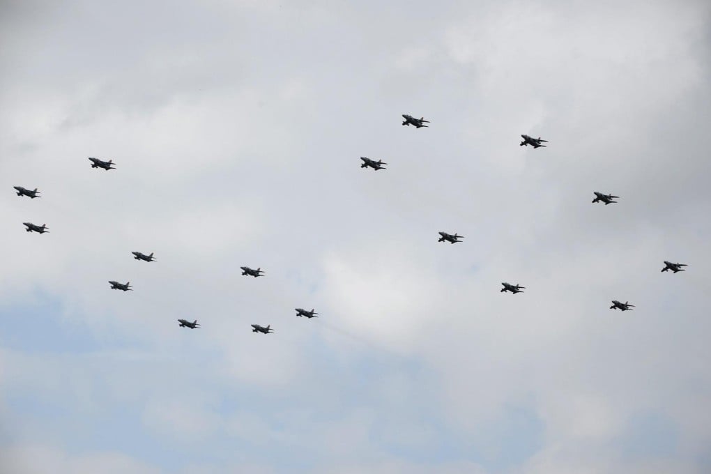 Japanese jets in formation.