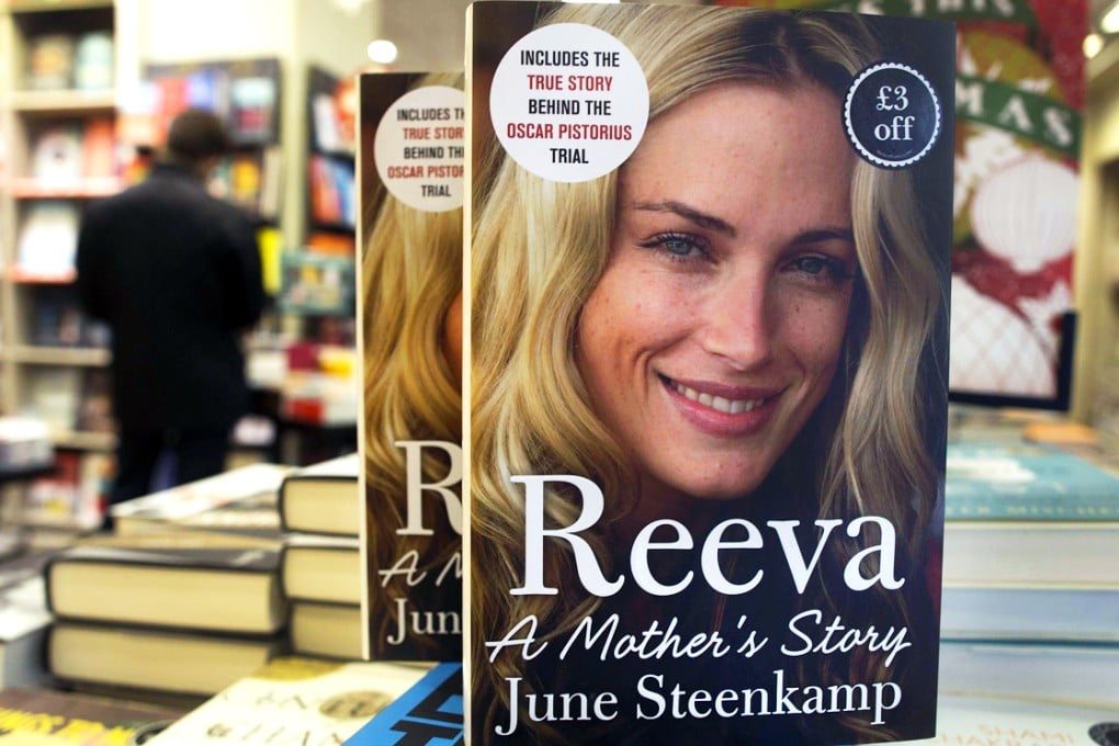 Copies of Reeva: A Mother's Story on sale. Photo: AFP