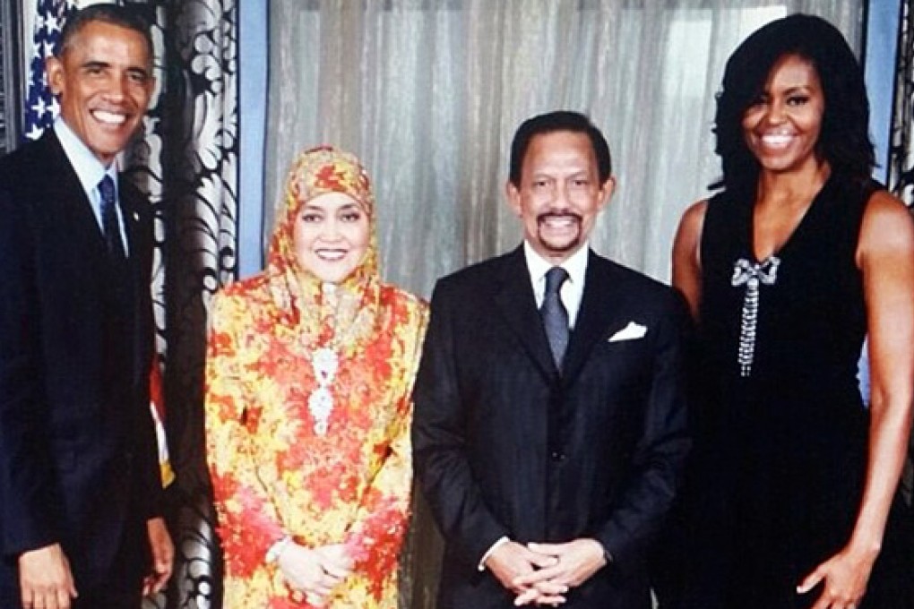 The Obamas with Brunei's queen and Sultan Hassanal Bolkiah. Photo: US Embassy Brunei Darussalam