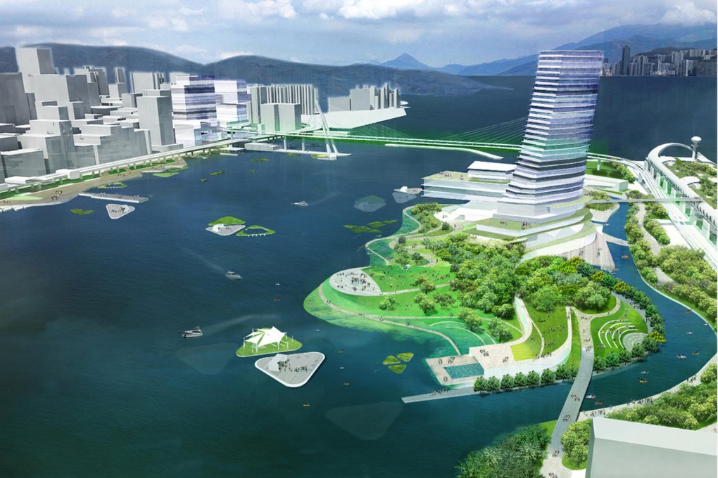 The winning design features islands housing parks, a bicycle track, pool and hotel. Photo: SCMP Pictures
