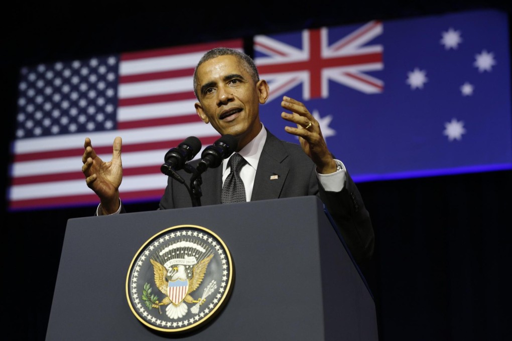 US President Barack Obama speaks in Brisbane. Photo: Reuters