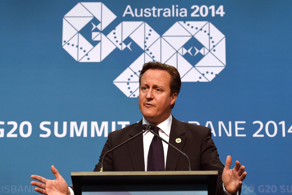 Britain's Prime Minister David Cameron speaks during a press conference on the final day of the G20 Leaders' Summit in Brisbane. Photo: AFP