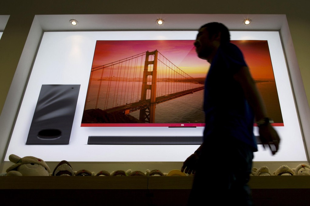An advertisement for mainland smartphone giant Xiaomi's Mi TV, one of the key products in its global sales push. Photo: Bloomberg