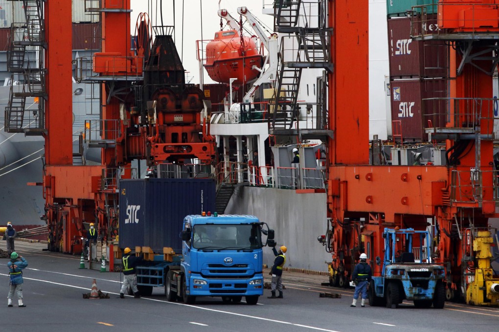 Japanese exports rose a faster-than-expected 9.6 per cent last month, raising hopes the economy will regain its footing. Photo: Bloomberg