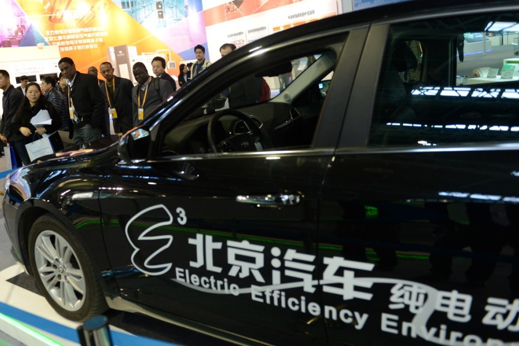 The mainland's electric vehicle sales surged fivefold in the first 10 months of the year. Photo: Xinhua