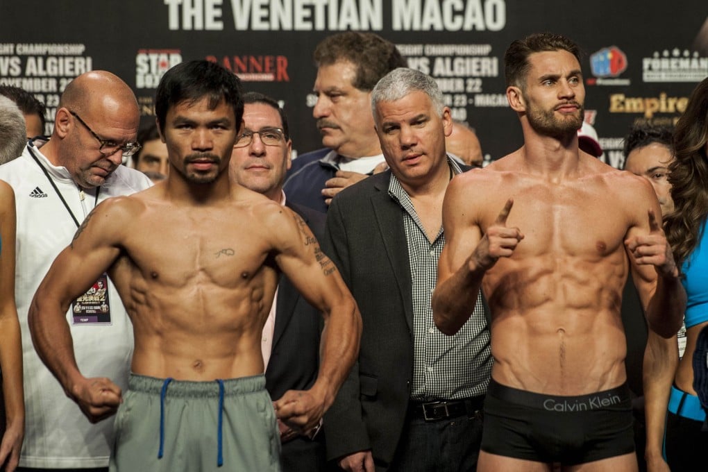Pacquaio and Algieri strike a pose. Photo: AFP