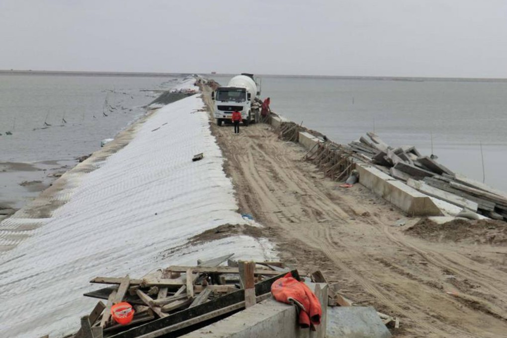 Seawalls now stretch along 60 per cent of the mainland's coastline.