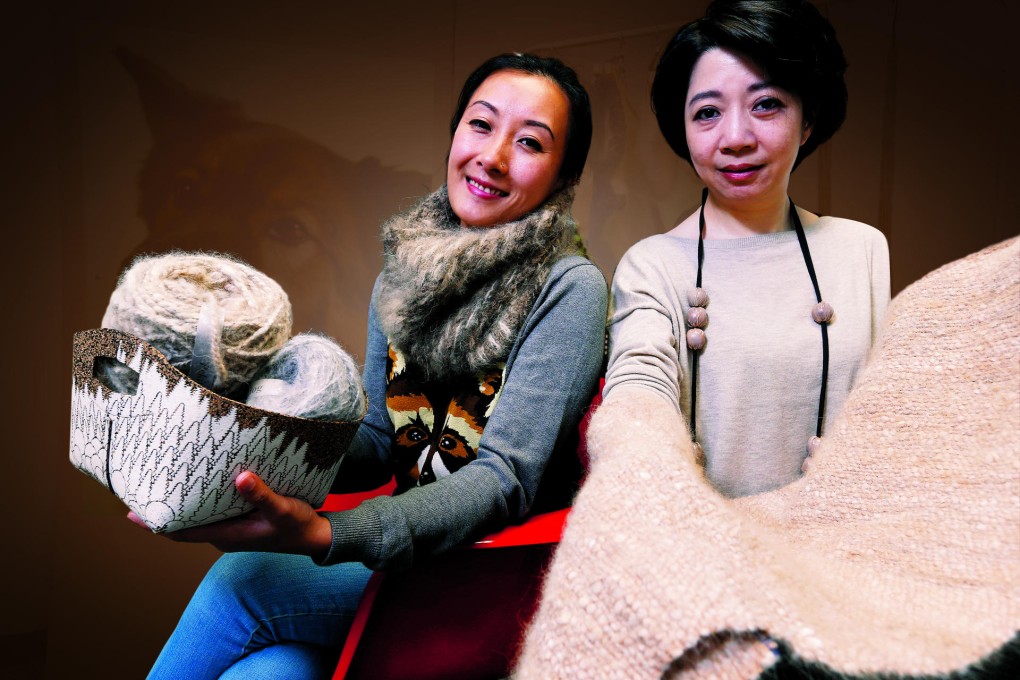 Anita Lam (left) and Margaret Lok, co-founders of Wouf, which recycles dog fur into woollen items. Photo: K.Y. Cheng