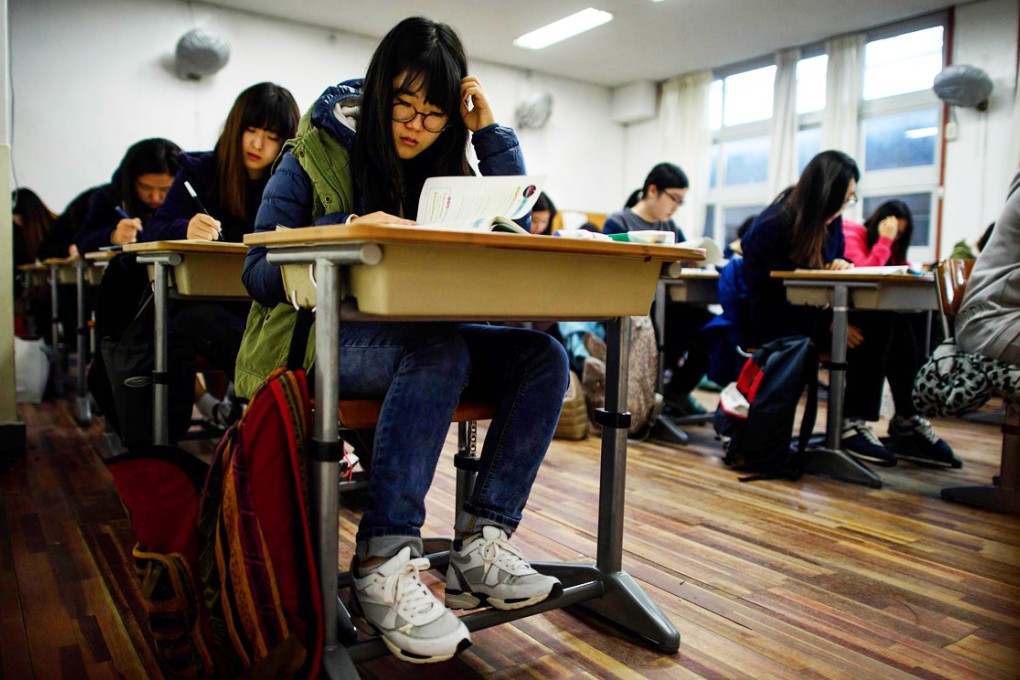 Students sit the national test in Seoul this month. Photo: AFP