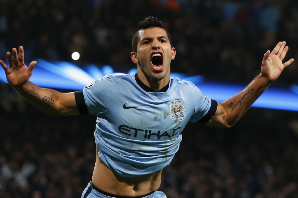 Sergio Aguero celebrates after scoring the winning goal. Photo: Reuters