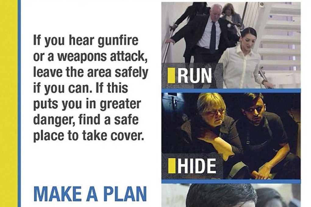 The leaflets advise travellers of how to act in the case of a Mumbai-style terrorist attack.