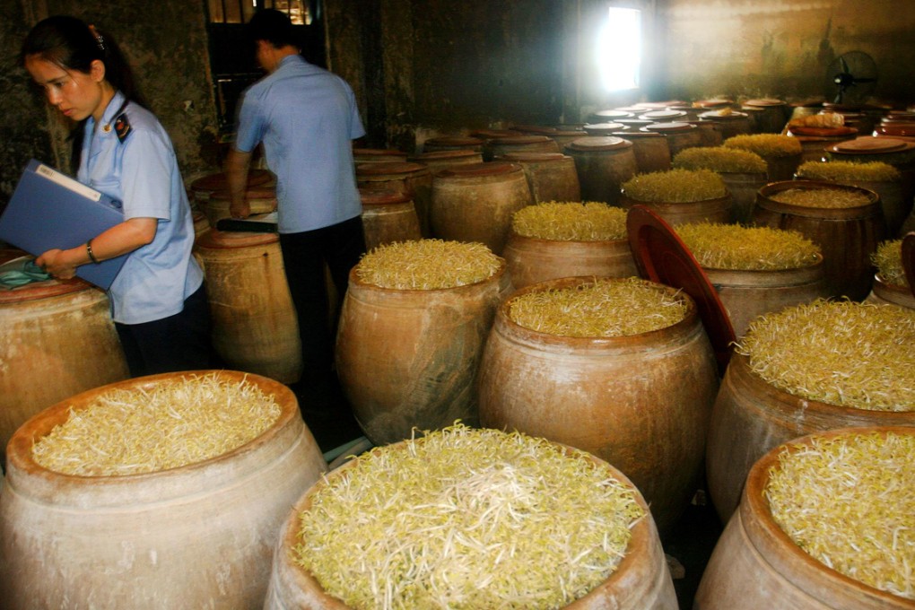 A food factory in Beijing has been using illegal chemicals to increase production of bean sprouts, netting the firm millions of yuan in profits. Photo: AP
