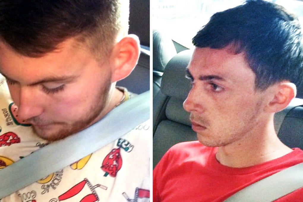 Elton Hinz (left) and Andreas Von Knorre (right), both 21, arrive in a police car to the state court on November 22.