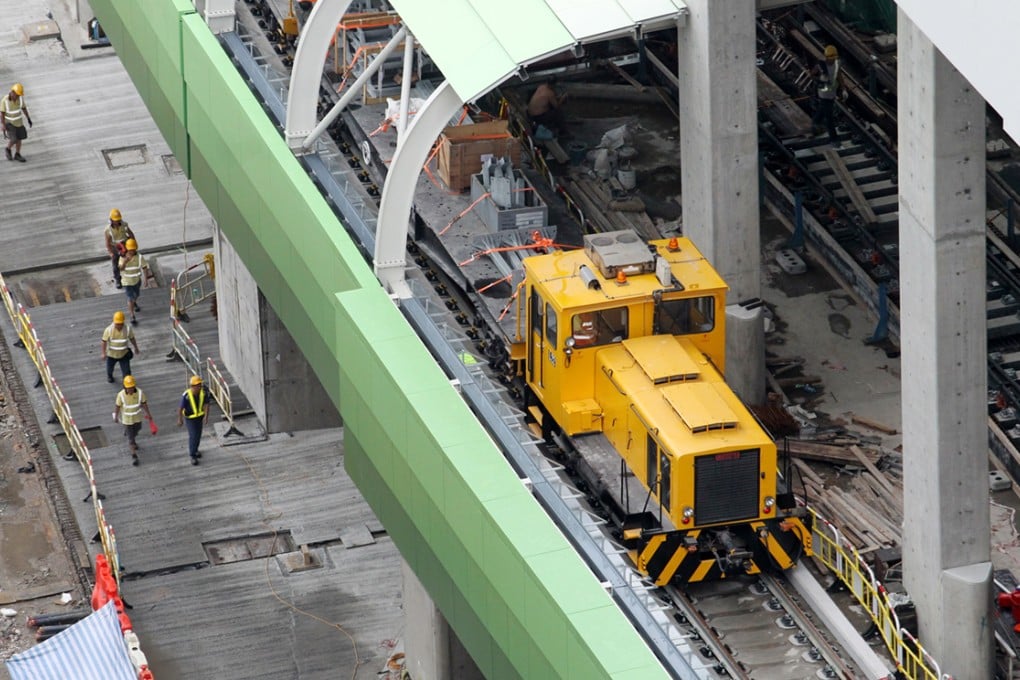 Construction site of MTR South Island Line (East) Wong Chuk Hang Station. Photo: Felix Wong