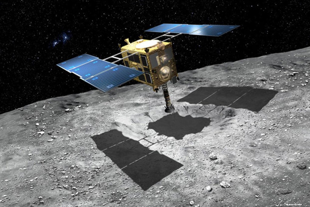 An artist's impression of Hayabusa2 probe. It will reach the asteroid in mid 2018. Photo: Akihiro Ikeshita Images