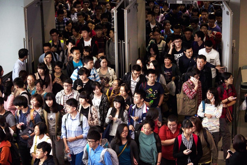 Students leave after a Scholastic Assessment Tests (SAT) exam at AsiaWorld-Expo in Hong Kong in 2013. Photo: Reuters