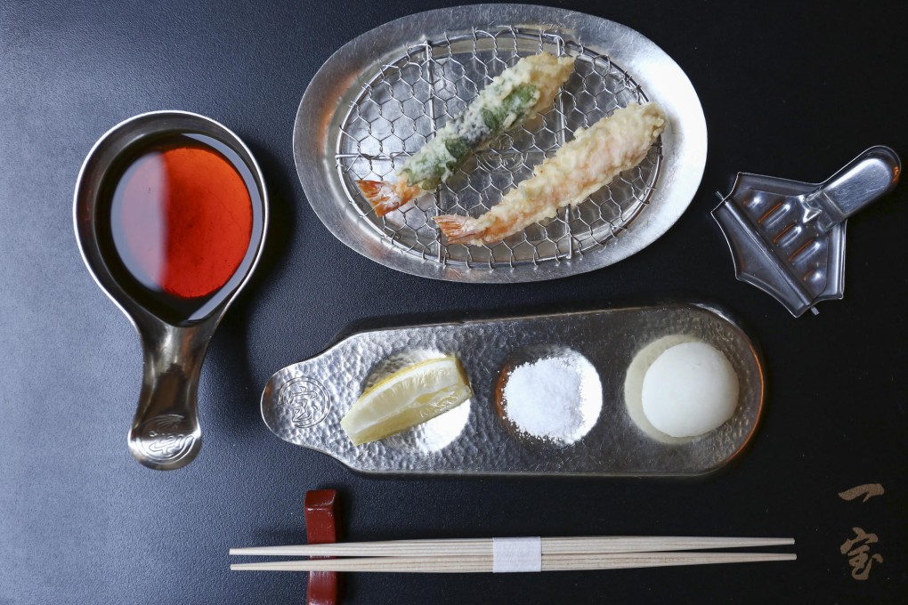 Plain shrimp tempura and shrimp wrapped in shiso and nori. Photos: Jonathan Wong