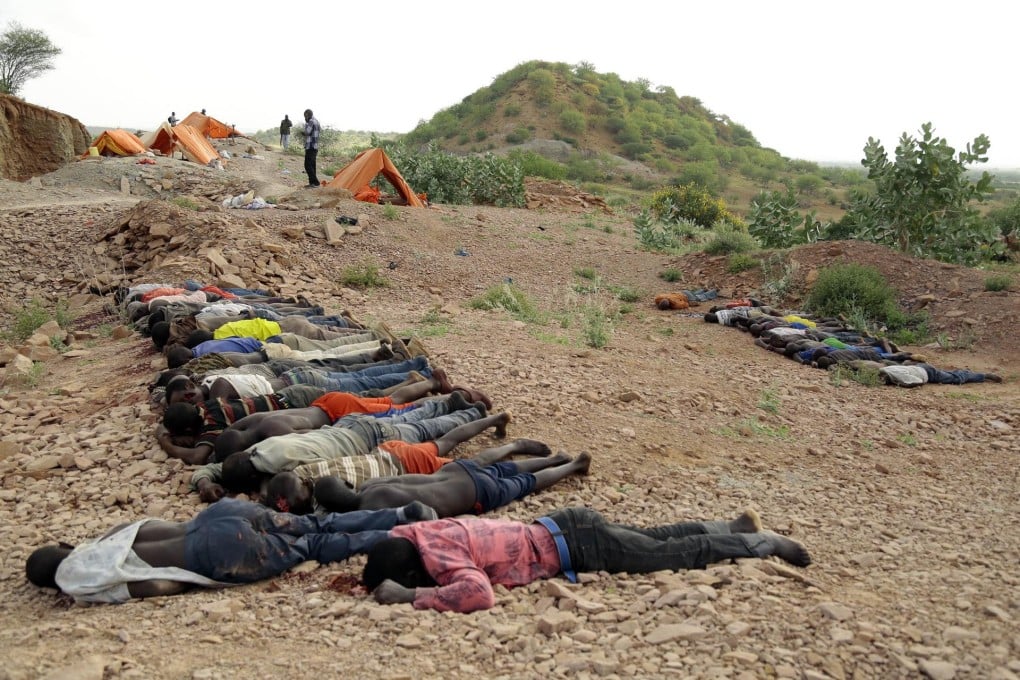 Bodies of victims of the Shebab attack. Photo: AFP