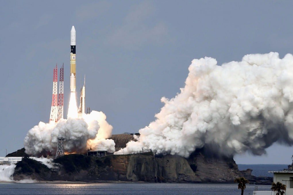 The rocket carrying the probe blasts off yesterday.Photo: AP