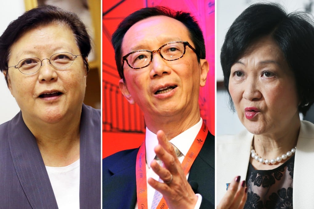 The city grapples with the unprecedented Occupy Central protests and rancour over what constitutes true democracy, Rita Fan Hsu Lai-tai tipped ex-financial secretary Antony Leung Kam-chung and lawmaker Regina Ip Lau Suk-yee as candidates for chief executive in 2017. Photos: David Wong, Warton Li, K.Y. Cheng