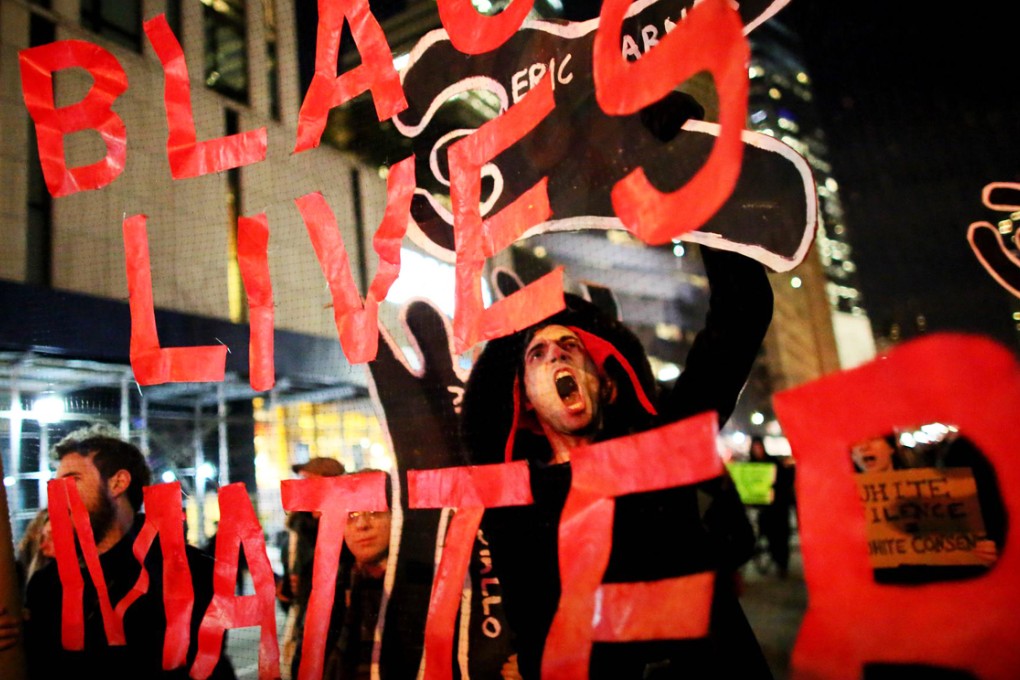 Marchers head towards the West Side Highway, which was temporarily closed as New York saw its second night of protests. Photo: AFP