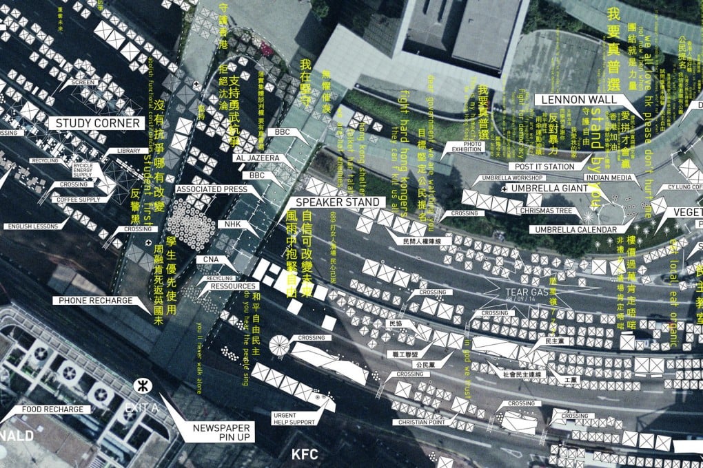Two expatriate architects have drawn up detailed maps of protest sites that they hope will eventually be exhibited as a historic document of the movement.
