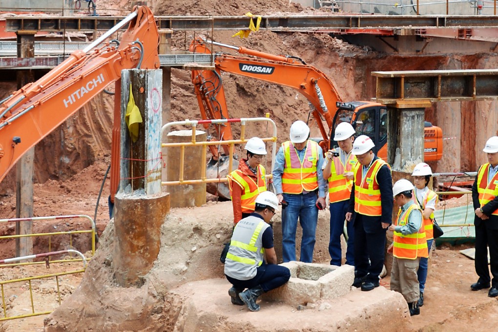 Members of Antiquities Advisory Board visit Song Dynasty and Yuan dynasty monuments at the site of MTR Shatin to Central Link in Kai Tak. Photo: SCMP