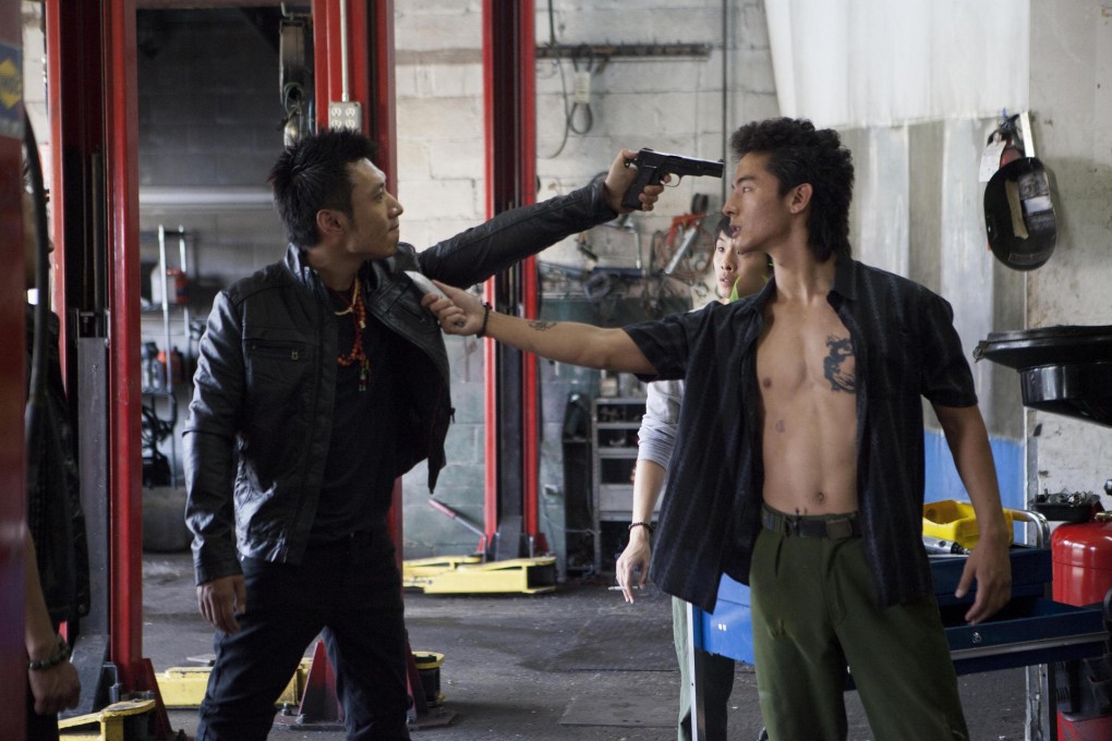 Steven (Kevin Wu, right) brings a knife to a gunfight.