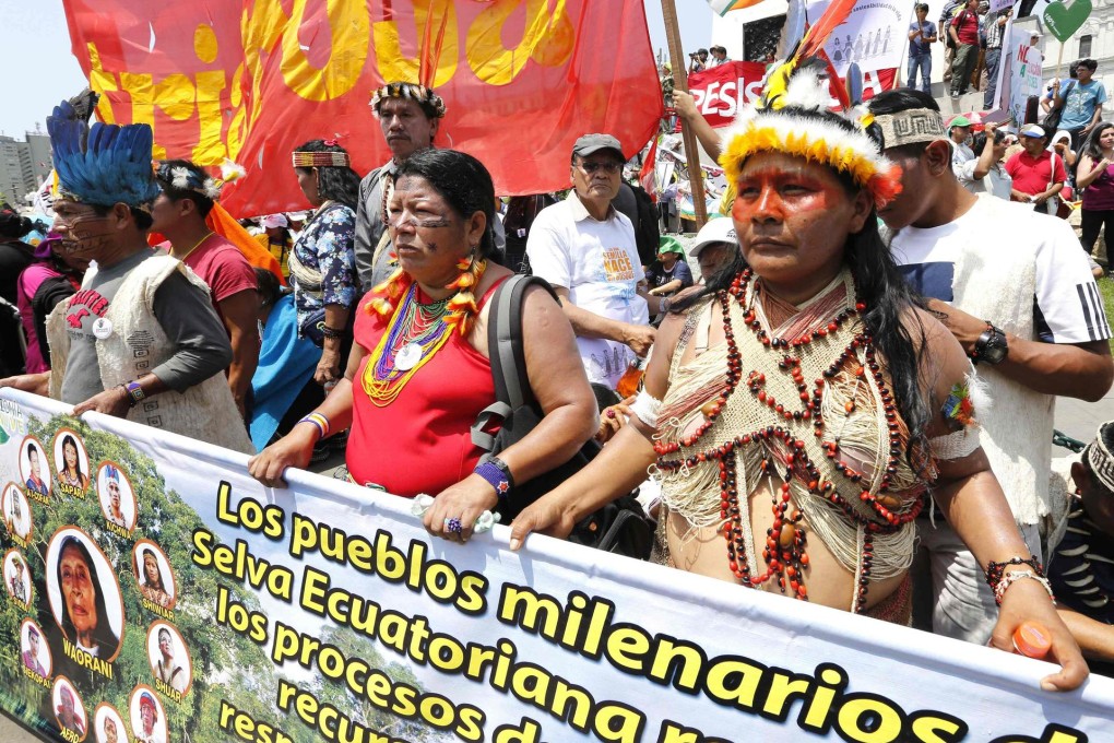 The People's Climate March taking place in Lima. Photo: Reuters
