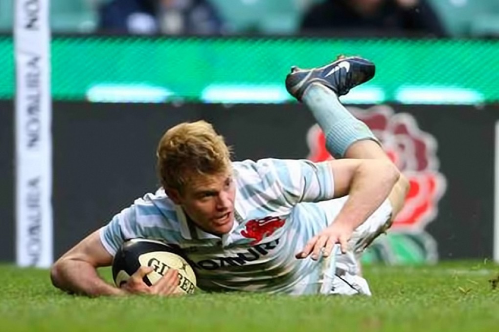 Hong Kong sevens captain Jamie Hood scores a try for Cambridge during the 2009 Varsity Match at Twickenham. Photo: HKRFU