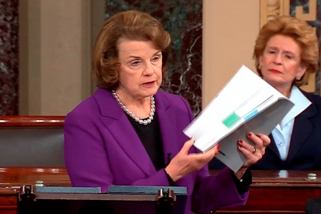 US Senate Intelligence Committee Chairwoman Dianne Feinstein discusses a the report on CIA's anti-terrorism tactics. Photo: Reuters