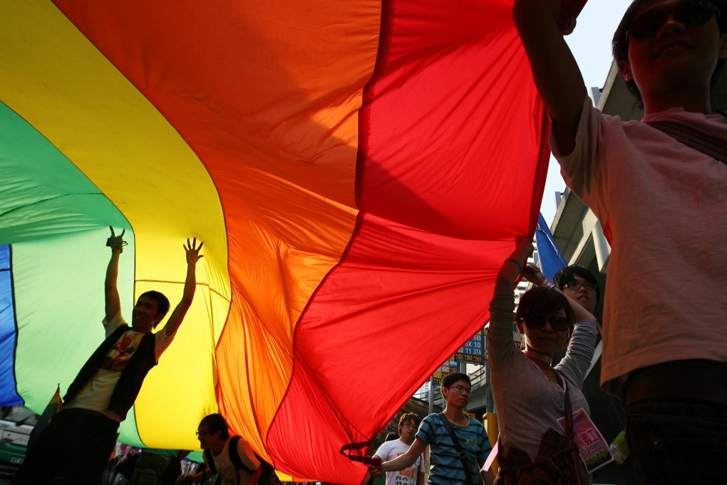 The rainbow flag is a symbol of the LGBT community, which has support from corporate giants such as HSBC and Apple.Photos: Jonathan Wong