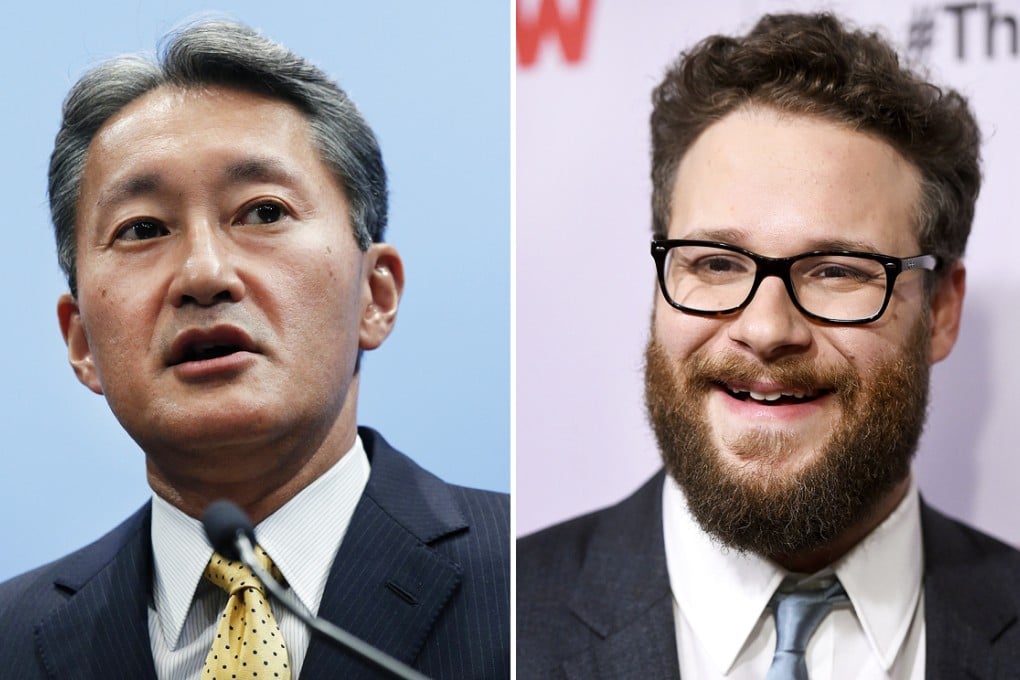 Sony chief Kazuo Hirai (left) personally demanded a key scene be changed in The Interview, in which journalists Seth Rogen (right) and James Franco are hired by the CIA to kill the North Korean leader. Photos: AFP