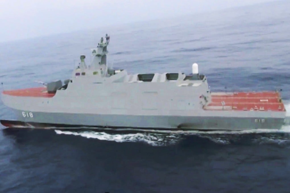 The 110-second video shows Taiwan's self-developed 500-tonne corvette, Tuo Jiang, during trials in the South China Sea. Photo: SCMP