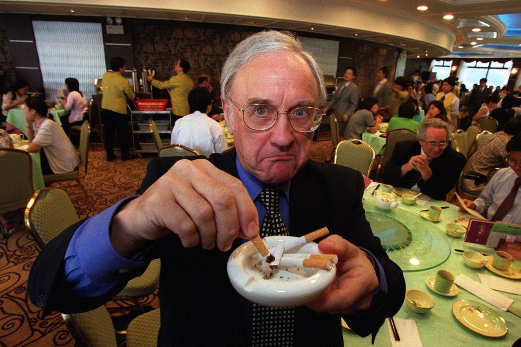 Tony Hedley, who died on Friday, worked relentlessly to ban smoking in Hong Kong bars and restaurants. Photo: Antony Dickson