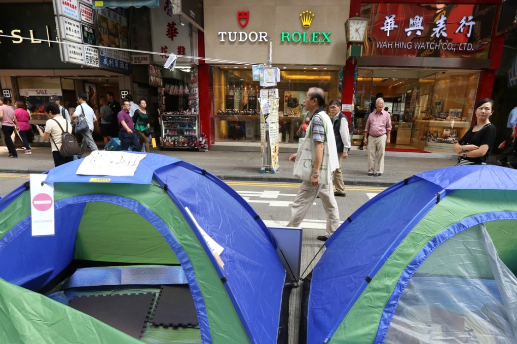 Hong Kong Liberal Party pushes for tax delay for small businesses affected by Occupy protests