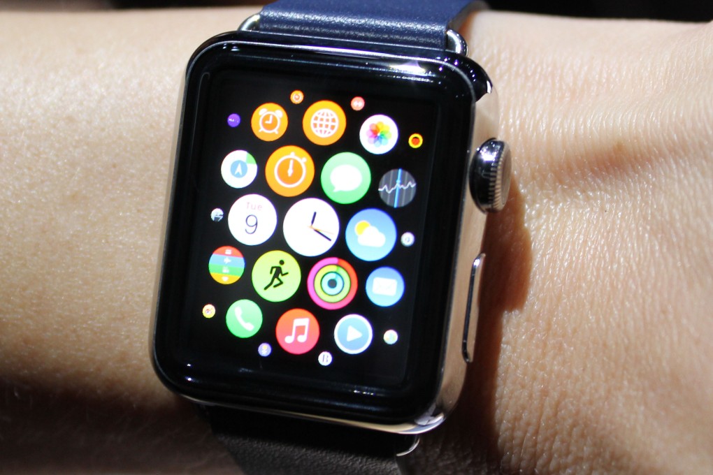 A photo of the Apple Watch, unveiled by Apple Inc. on Sept. 9, 2014, in Cupertino, California. Photo: Kyodo