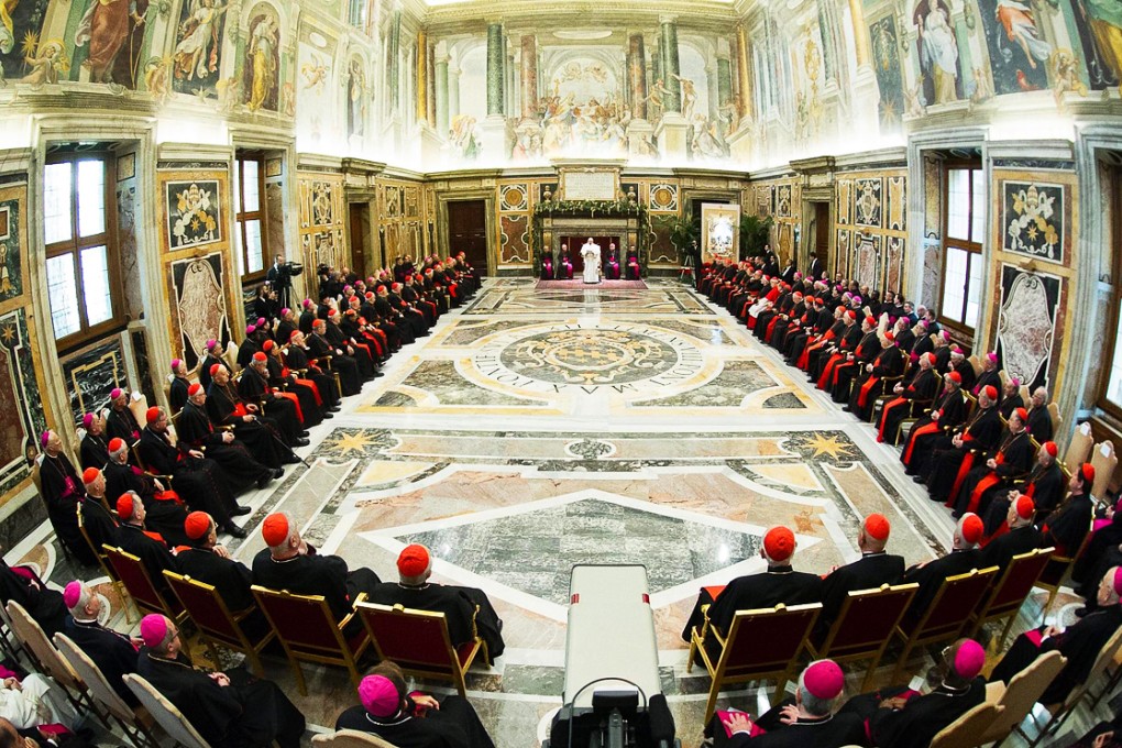 Pope Francis' speech yesterday was stonily received. Photo: EPA