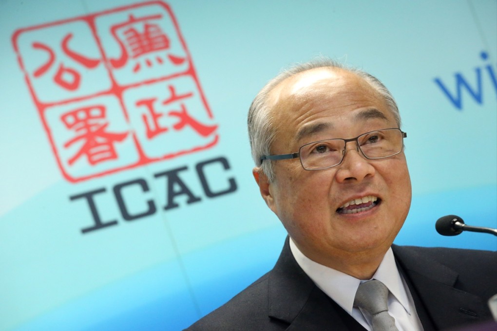 Chow Chung-kong, chairman of the Advisory Committee on Corruption, speaks on ICAC 2014 year-ender. ICAC has tightened restrictions on employees receiving gifts. Photo: K. Y. Cheng