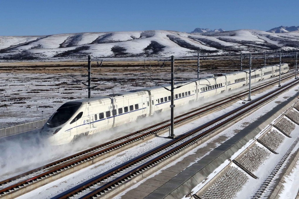 Bullet trains can reach speeds of up to 250km/h on the newly opened 1,776km line. Photo: Xinhua