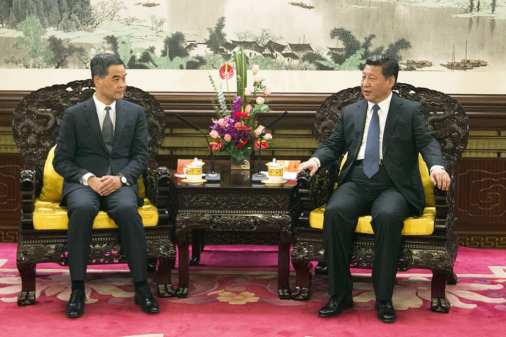 Hong Kong's Chief Executive Leung Chun-ying during his meeting with President Xi Jinping in Zhongnanhai, Beijing on Friday. Photo: Simon Song