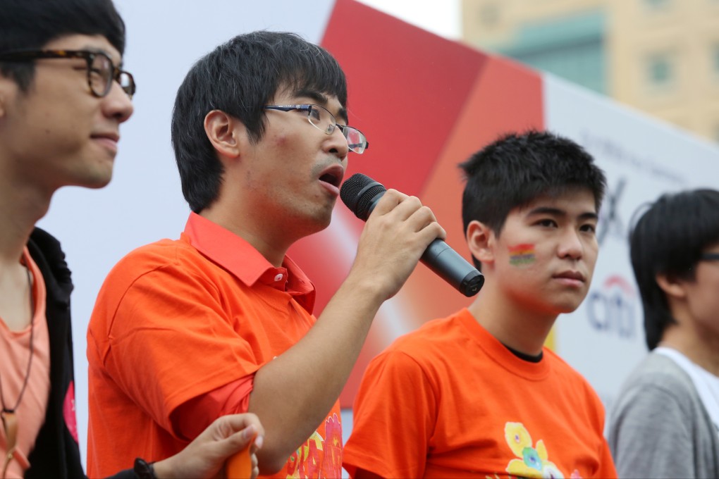 Weeks after the protest camps were cleared, Federation of Students leaders Alex Chow (second from left) and Lester Shum (second from right) are turning their attention to the studies they have put aside in the fight for universal suffrage. Photo: Sam Tsang