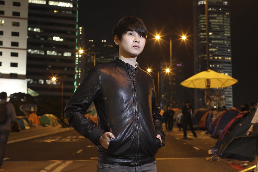 Occupy Central songwriter Lo Hiu-pan at the protest site in Admiralty. Photo: May Tse