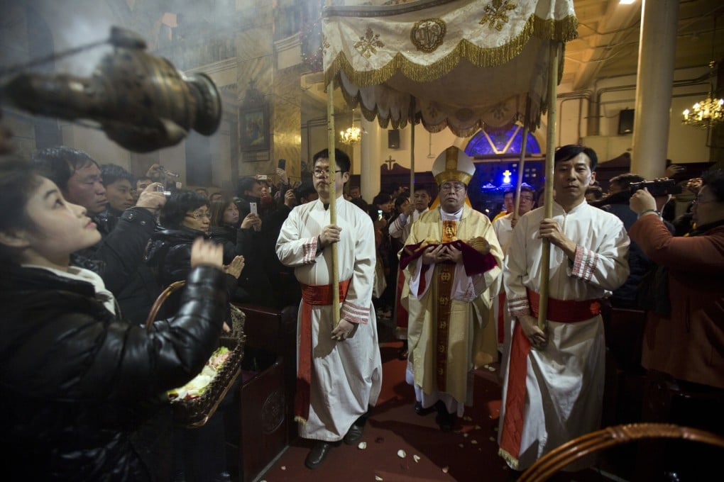 Clergy taking part in an officially sanctioned Christmas service in Beijing this year. Members of illegal churches, not recognised by the authorities, often meet in people's homes. Photo: Associated Press