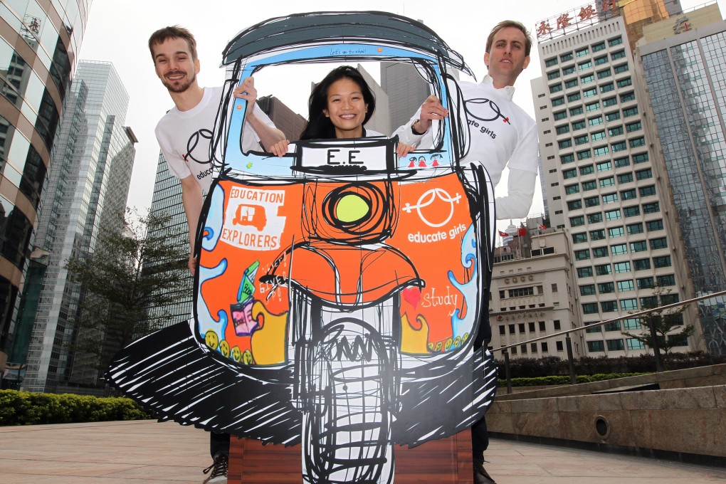 Thomas Boarder (left), Clare Wong and Phillipe Angst will set off on New Year's Day. Photo: Edward Wong