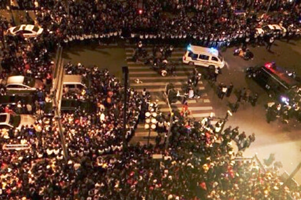 A picture shared on social media showing an aerial view of the crowds on the Bund in Shanghai after the stampede on New Year's Eve.
